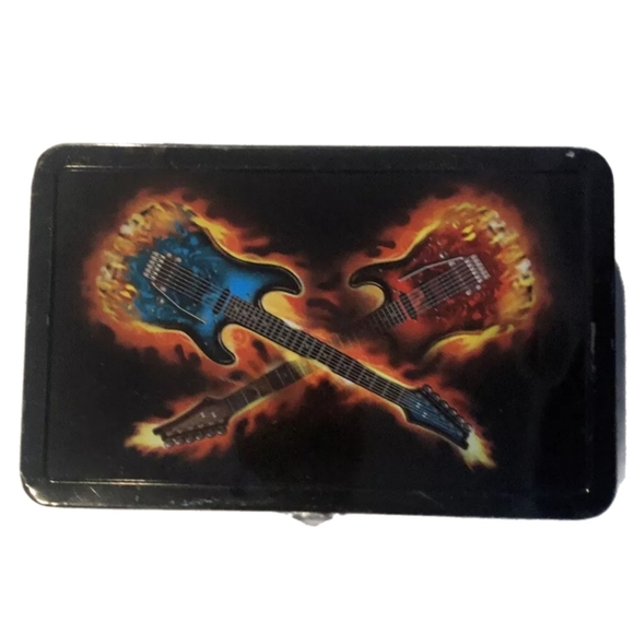 Metal electric guitars design pencil pen supply  Storage Box by Find It Latch - Picture 1 of 3